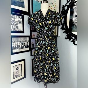 Trashy Diva  Mardi Gras Novelty Print  Bustle Betty Pinup Vintage Style Sz 4